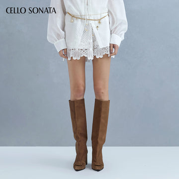 Lace panelled short