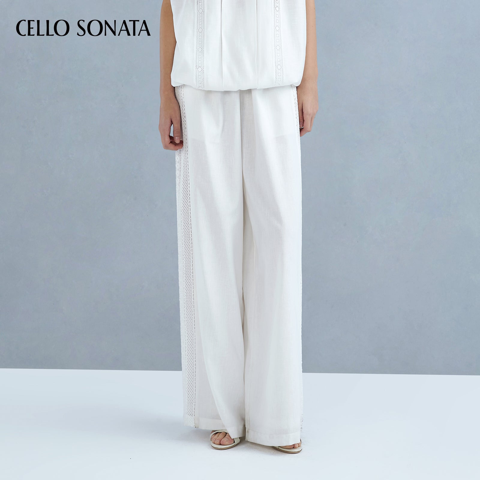 Lace panelled trouser