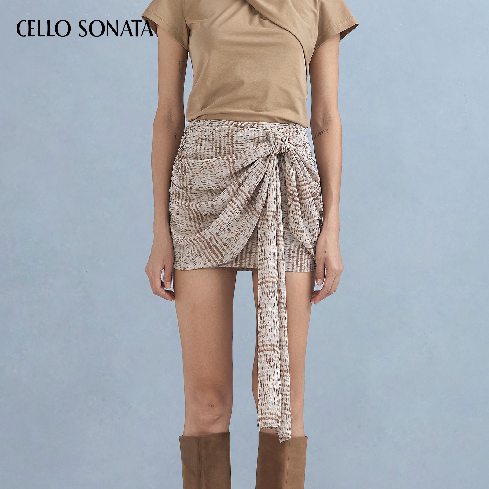 Printed Asymmetric Skirt