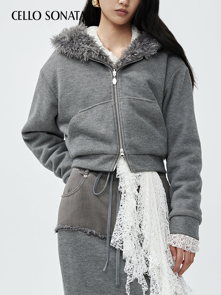 Two-sided Wear Sweatshirt Jacket