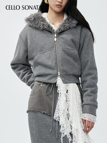 Two-sided Wear Sweatshirt Jacket