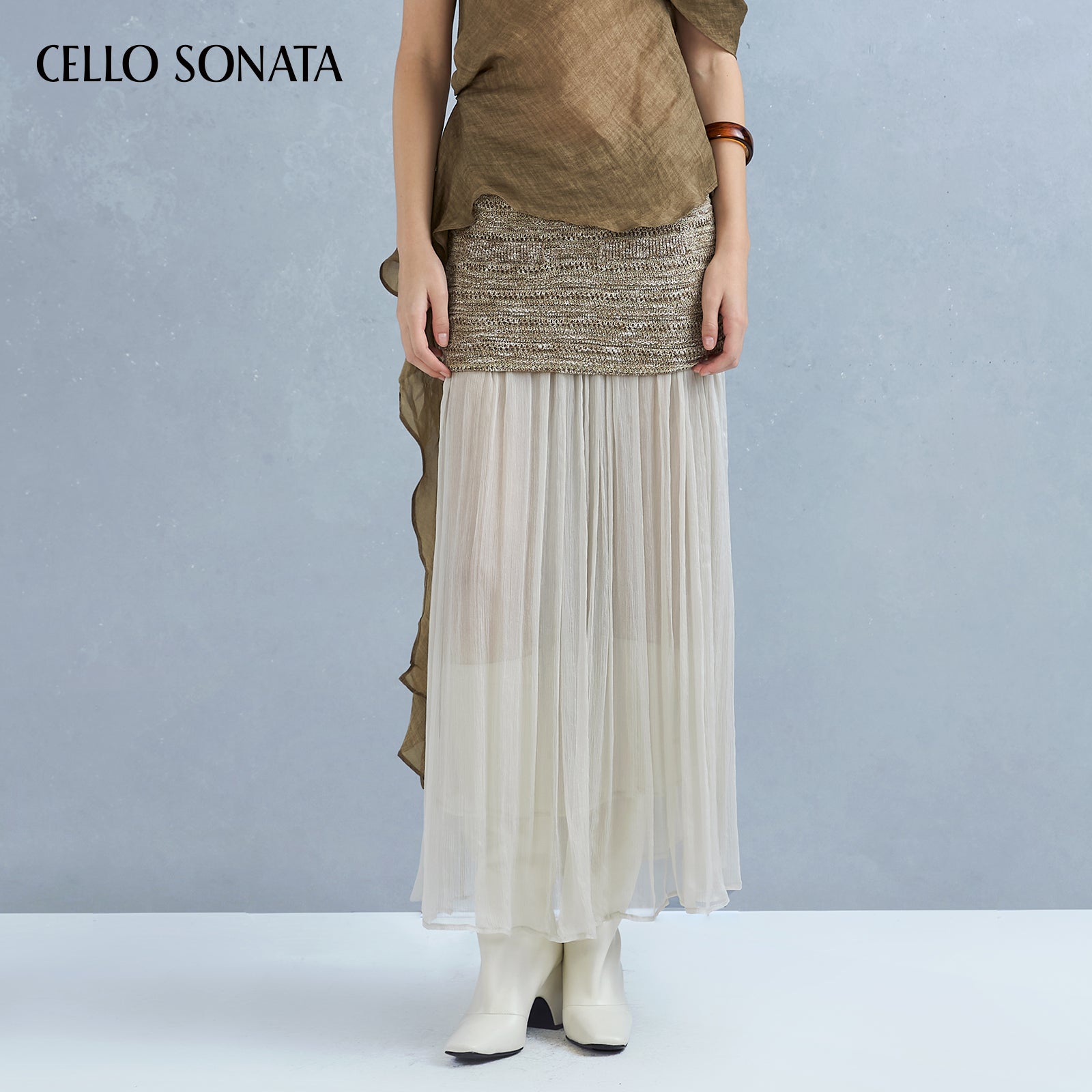 Knitted patchwork skirt