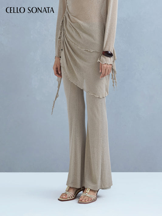 Knitted Pantskirt with Ruffled Edges