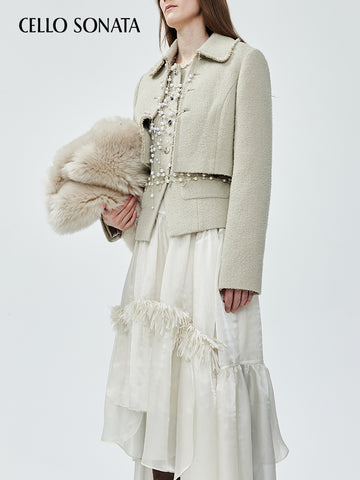 Pearl Chain Wool Jacket