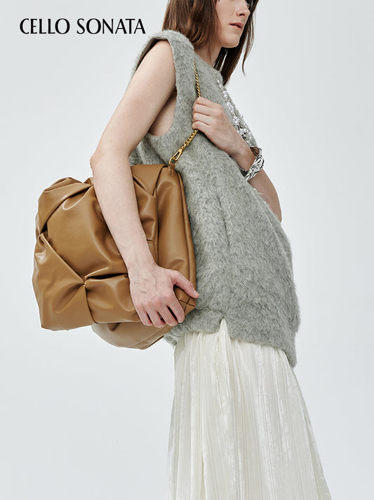 V-neck Pearl Wool Vest