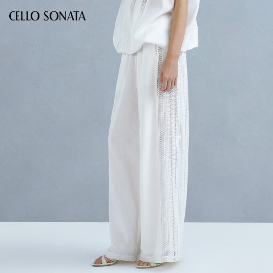 Lace panelled trouser