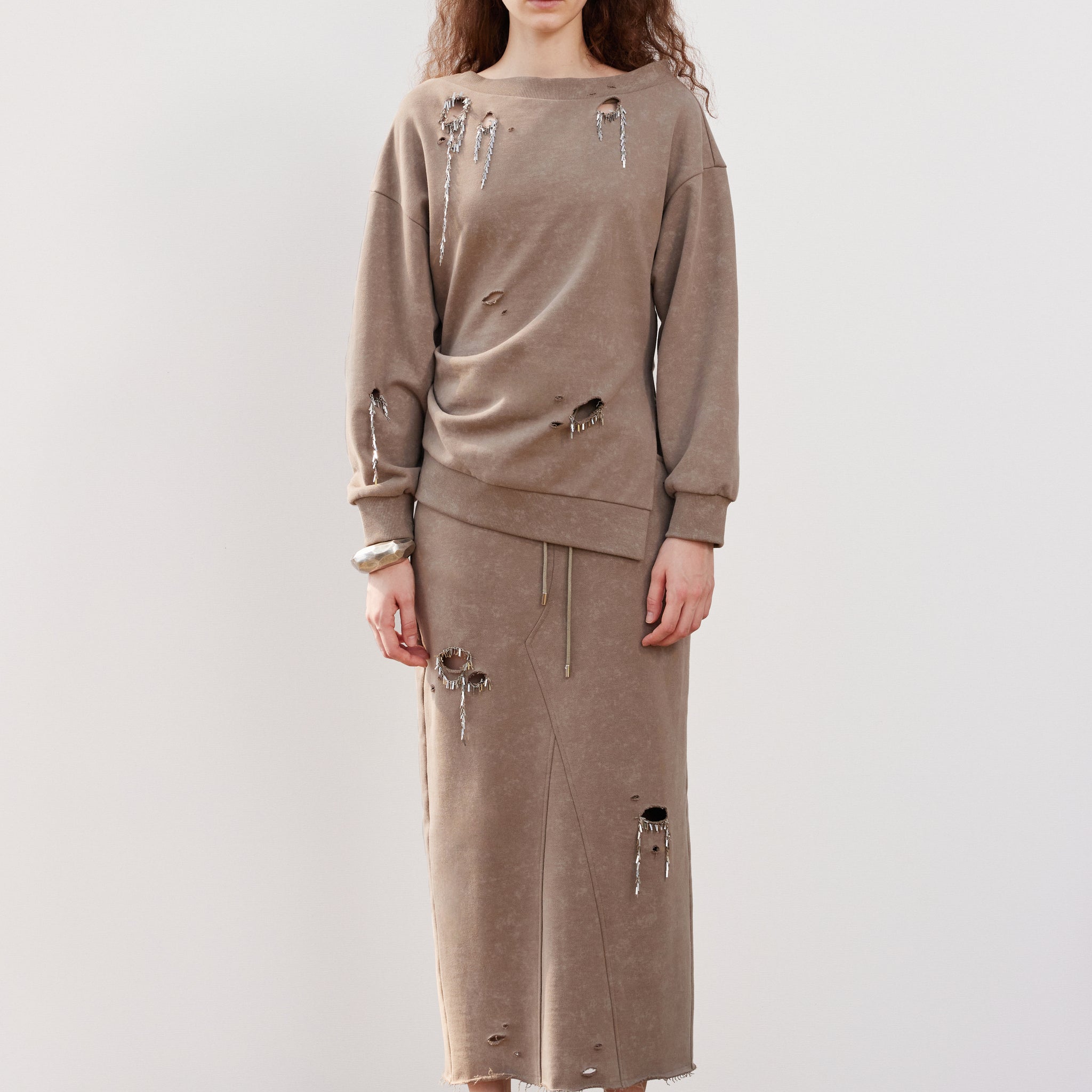 Chain Hole Sweater Skirt