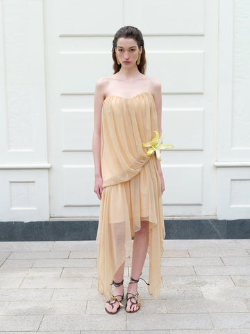 Asymmetric Strapless Dress