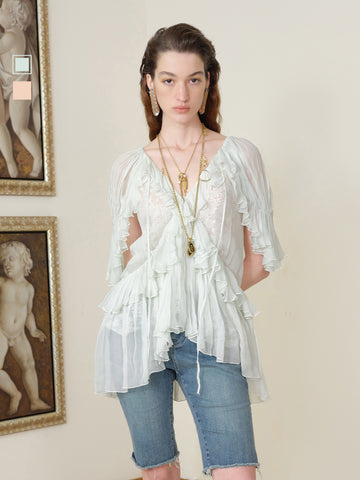 Lace Ruffle Top