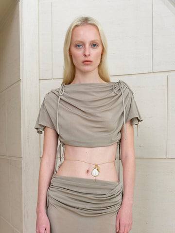 Cropped Drawstring Top