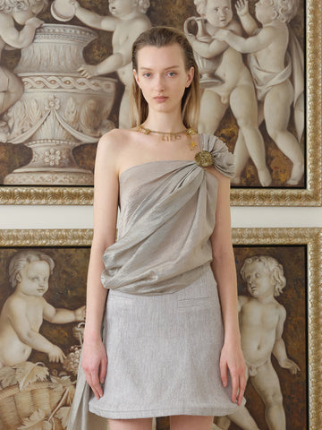 Draped Pleated Top