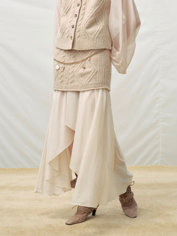 Cashmere Wool Cable Knit Yarn Skirt