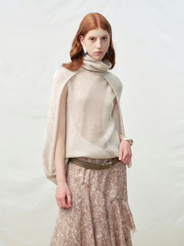 Original Ripple Turtleneck Cape Vest Top