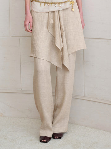 Ruffle Culottes with Ceramic Button Decoration