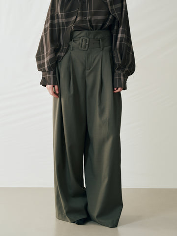 Ultra High-Waist Pleated Wide-Leg Pants