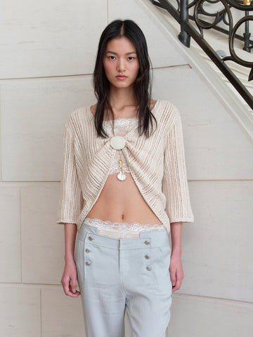 Knit Top with Ceramic Buttons