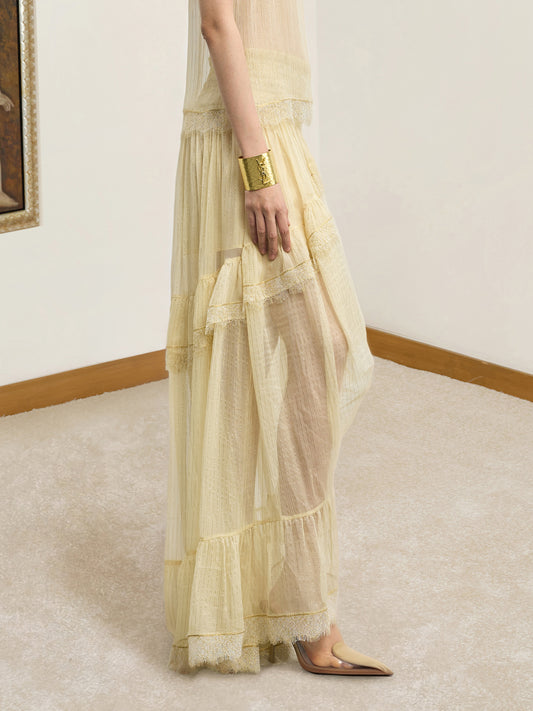 Pleated Ruffle Skirt