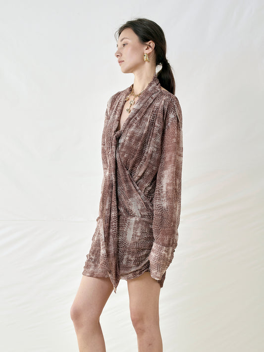 Snake Print Mini Dress