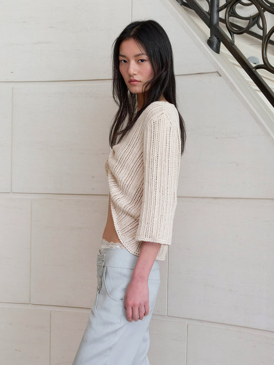 Knit Top with Ceramic Buttons