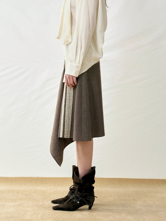Wool Lace Trim Skirt