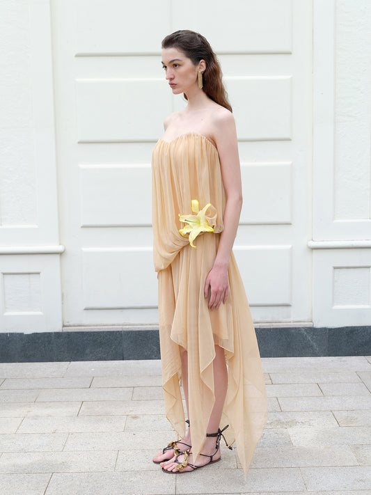 Asymmetric Strapless Dress