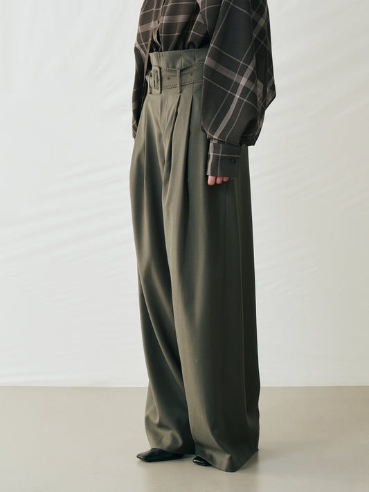 Ultra High-Waist Pleated Wide-Leg Pants