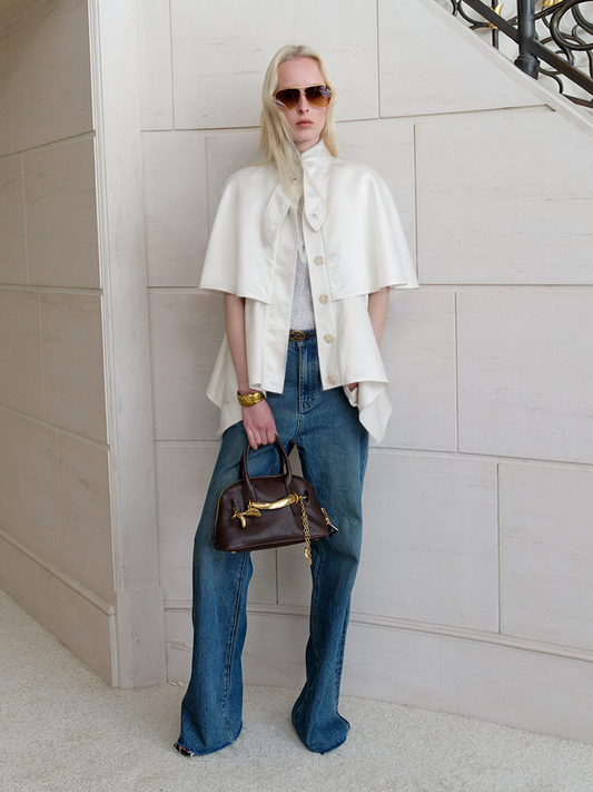 Cape-Style Sleeveless Trench Coat