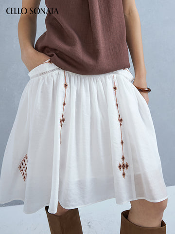 Boho embroidered skirt