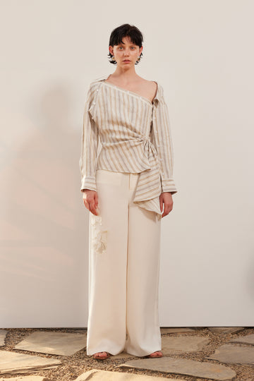 Linen striped deconstructed off-
